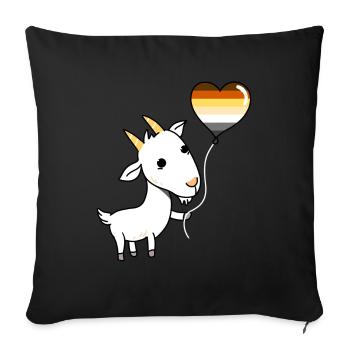 Ziege Herzballon Gay Bear Pride - Sofakissenbezug 45 x 45 cm - Schwarz - Vorne
