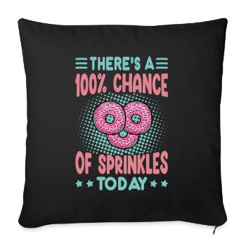 Il y a 100% de chances de saupoudrer aujourd’hui - Sweet D - Housse de coussin décorative 45 x 45 cm - noir - Devant