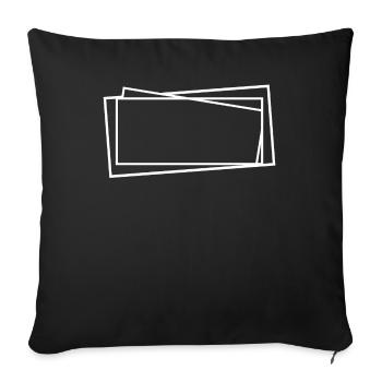 Lignes carrées blanches Contours Cadres - Housse de coussin décorative 45 x 45 cm - noir - Devant