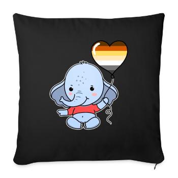 Elephant Heart Balloon Gay Bear - Sofa pillowcase 17,3'' x 17,3'' (45 x 45 cm) - black - Front
