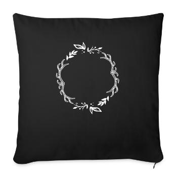 Frame for hunters with flower decoration line - Sofa pillowcase 17,3'' x 17,3'' (45 x 45 cm) - black - Front