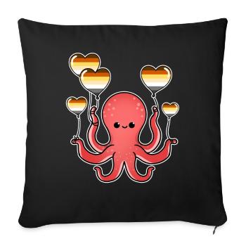 Oktopus Ballon Gay Bear Pride - Sofakissenbezug 45 x 45 cm - Schwarz - Vorne