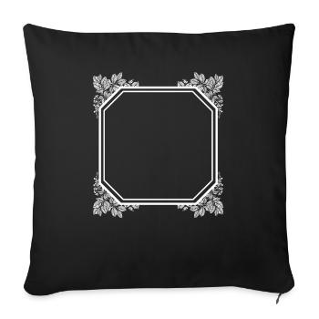 Cool square frame with leaves - Sofa pillowcase 17,3'' x 17,3'' (45 x 45 cm) - black - Front