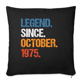 Légende depuis octobre 1975 Anniversaire - Housse de coussin décorative 45 x 45 cm - noir - Devant