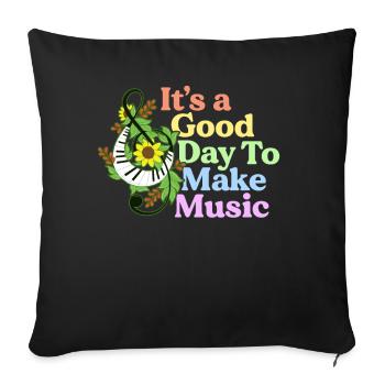C’est une bonne journée pour faire un bracelet cadeau de professeur de musique - Housse de coussin décorative 45 x 45 cm - noir - Devant