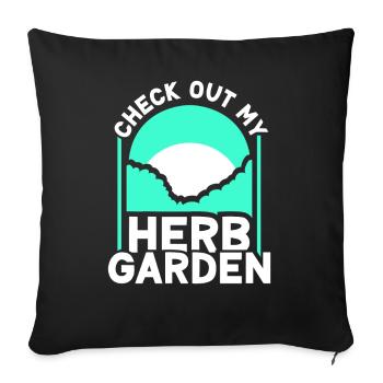 Check out my herb garden herbs - Sofa pillowcase 17,3'' x 17,3'' (45 x 45 cm) - black - Front