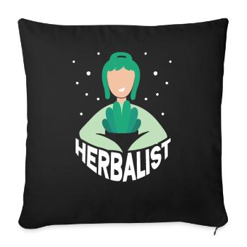Herboriste Herb Herb Herb Herb Garden - Housse de coussin décorative 45 x 45 cm - noir - Devant