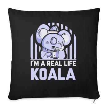 I Am A Real Koala Sweet Koala Bear Koalas Animal - Sofa pillowcase 17,3'' x 17,3'' (45 x 45 cm) - black - Front