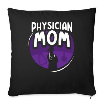 Docteur Mère Médecin Profession de médecin - Housse de coussin décorative 45 x 45 cm - noir - Devant