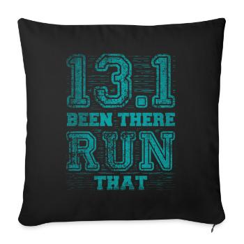13.1 Been There Run That - Coureur de semi-marathon - Housse de coussin décorative 45 x 45 cm - noir - Devant