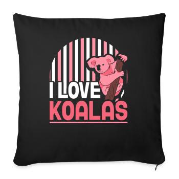 I Love Koalas Koala Bear Animal Koala Sweet - Sofa pillowcase 17,3'' x 17,3'' (45 x 45 cm) - black - Front