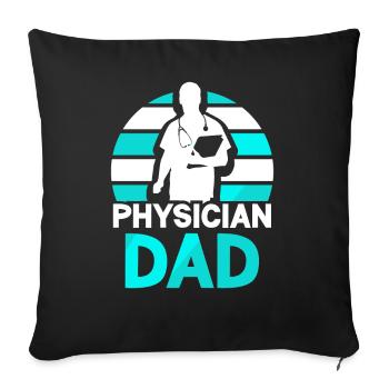Docteur Père Médecine Médecin Profession médicale - Housse de coussin décorative 45 x 45 cm - noir - Devant