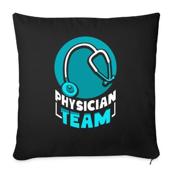 Équipe médicale Équipe Médecine Médecin Médecin Médecin Docteur - Housse de coussin décorative 45 x 45 cm - noir - Devant