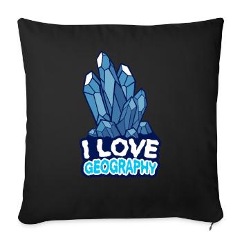 I love Geography Geography Profession Geography - Sofa pillowcase 17,3'' x 17,3'' (45 x 45 cm) - black - Front