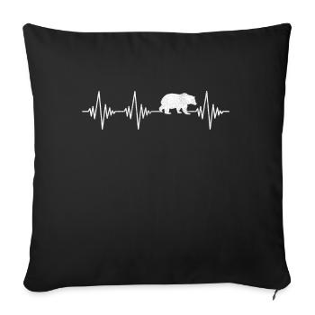 Bear Heartbeat - Sofa pillowcase 17,3'' x 17,3'' (45 x 45 cm) - black - Front