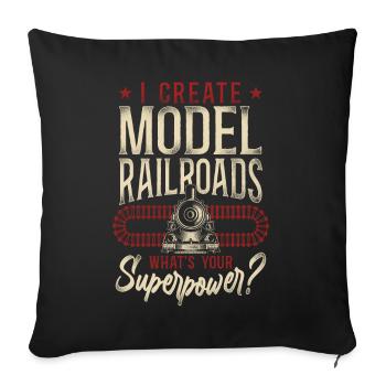 Steam Train Driver Trainspotting - Sofakissenbezug 45 x 45 cm - Schwarz - Vorne