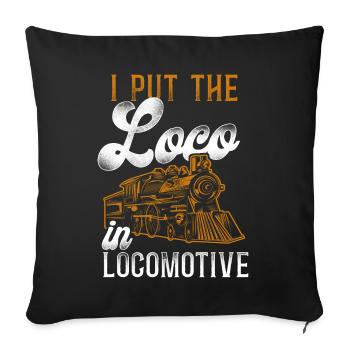Steam Train Driver Trainspotting - Sofa pillowcase 17,3'' x 17,3'' (45 x 45 cm) - black - Front