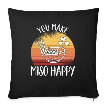 Miso Soup Japan Japanese Food Kücke - Sofa pillowcase 17,3'' x 17,3'' (45 x 45 cm) - black - Front