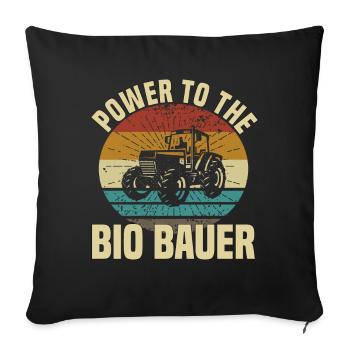 Power To The Bio Bauer - Traktor - Sofakissenbezug 45 x 45 cm - Schwarz - Vorne