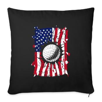 Golf Torn USA American Flag Golf Player Sport - Sofakissenbezug 45 x 45 cm - Schwarz - Vorne