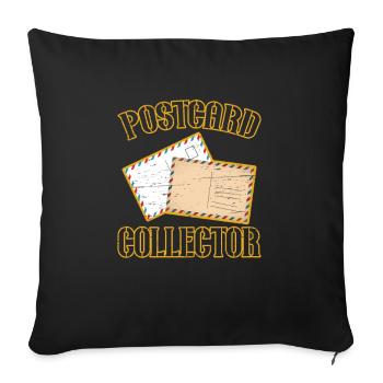 Deltiology card Colleting Deltiologist postcard - Sofa pillowcase 17,3'' x 17,3'' (45 x 45 cm) - black - Front