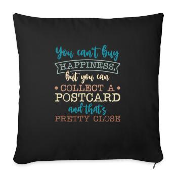Deltiology card Colleting Deltiologist postcard - Sofa pillowcase 17,3'' x 17,3'' (45 x 45 cm) - black - Front