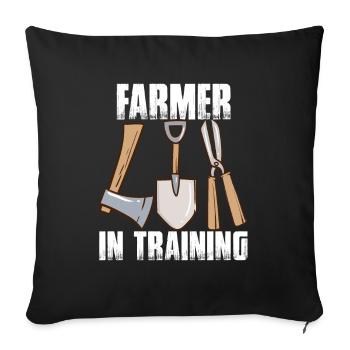 Farmer In Training Farm Farming Funny Farmer - Sofa pillowcase 17,3'' x 17,3'' (45 x 45 cm) - black - Front
