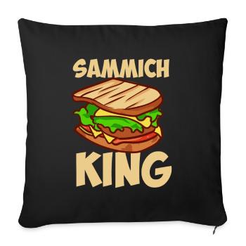 Sammich King Sandwich - Housse de coussin décorative 45 x 45 cm - noir - Devant