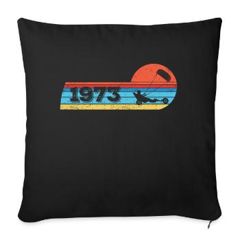 Kite-Strand-Segler Jahrgang 1973 Geburtstag - Sofakissenbezug 45 x 45 cm - Schwarz - Vorne