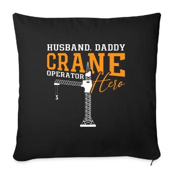 Grutier Grutier Ouvrier de la Construction Cadeau de Construction - Housse de coussin décorative 45 x 45 cm - noir - Devant
