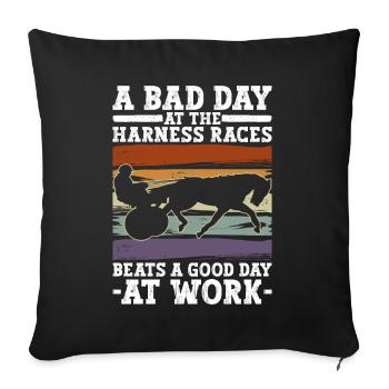 Trotting Horse Racing Trot Horse Trotter - Housse de coussin décorative 45 x 45 cm - noir - Devant