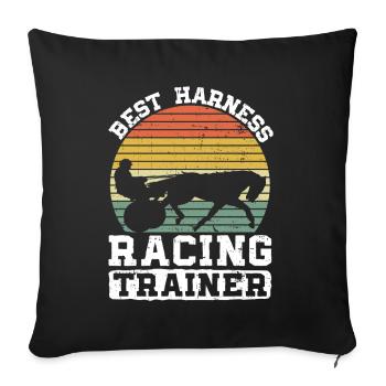 Meilleure course de trot - Horse Racing Trotting Horse - Housse de coussin décorative 45 x 45 cm - noir - Devant
