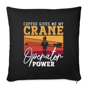 Grue Opérateur Construction Grutier Travailleur de la Construction Cadeau - Housse de coussin décorative 45 x 45 cm - noir - Devant