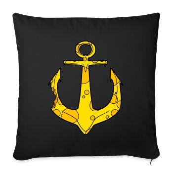 Cheese anchor funny captain - Sofa pillowcase 17,3'' x 17,3'' (45 x 45 cm) - black - Front