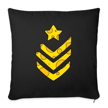 Médaille de l’armée du fromage - Housse de coussin décorative 45 x 45 cm - noir - Devant