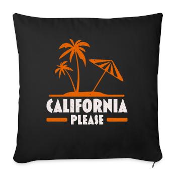 California Please USA State of America Californian - Sofa pillowcase 17,3'' x 17,3'' (45 x 45 cm) - black - Front