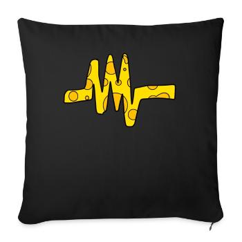 Heartbeat Cheese Ornament Symbole Pulse Line - Housse de coussin décorative 45 x 45 cm - noir - Devant