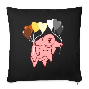Tardigrade Heart Balloon Gay Bear - Sofa pillowcase 17,3'' x 17,3'' (45 x 45 cm) - black - Front