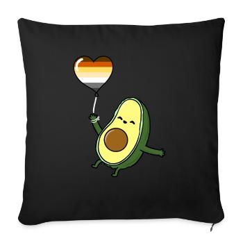 Avocado Balloon Gay Bear - Sofa pillowcase 17,3'' x 17,3'' (45 x 45 cm) - black - Front