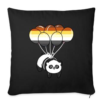 Panda Ballon Gay Bear Pride - Sofakissenbezug 45 x 45 cm - Schwarz - Vorne