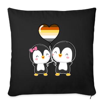 Gay Bear Pride Pinguin-Paar - Sofakissenbezug 45 x 45 cm - Schwarz - Vorne