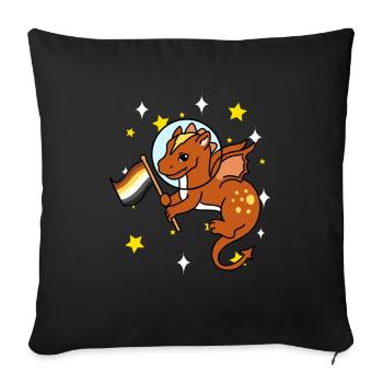 Drache im Weltraum Gay Bear Pride - Sofakissenbezug 45 x 45 cm - Schwarz - Vorne