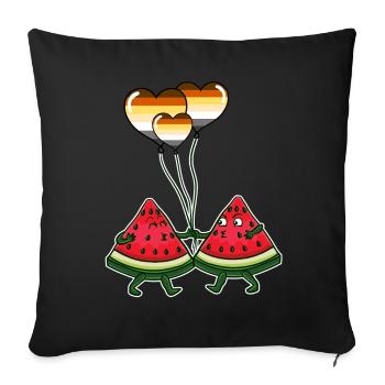 Wassermelonen Paar Gay Bear Pride - Sofakissenbezug 45 x 45 cm - Schwarz - Vorne