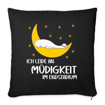 Alpakas Schlafshirt Mond Alpaka - Sofakissenbezug 45 x 45 cm - Schwarz - Vorne