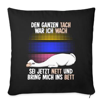 Alpakas Schlafshirt Schlafen Alpaka - Sofakissenbezug 45 x 45 cm - Schwarz - Vorne