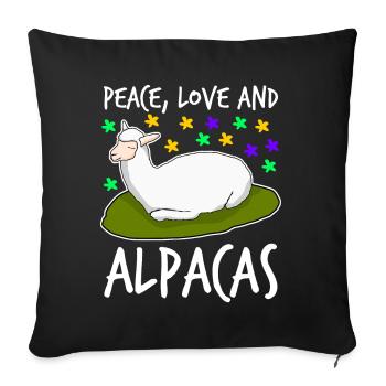 Alpaca Alpacas - Sofa pillowcase 17,3'' x 17,3'' (45 x 45 cm) - black - Front