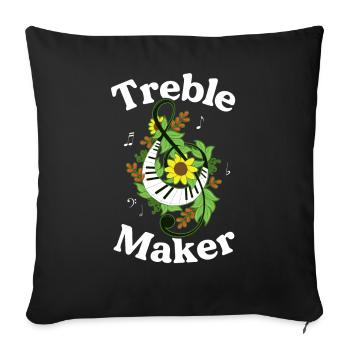 Treble Maker Funny Musician Gift Treble Clef - Sofa pillowcase 17,3'' x 17,3'' (45 x 45 cm) - black - Front