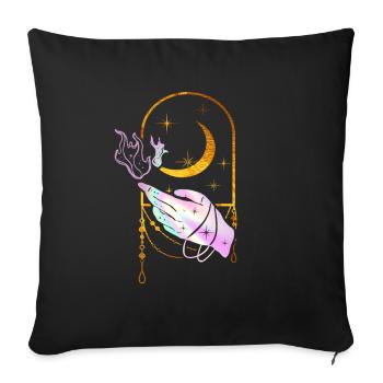 Esoteric Hand Magic Occult Goth Wicca - Sofa pillowcase 17,3'' x 17,3'' (45 x 45 cm) - black - Front
