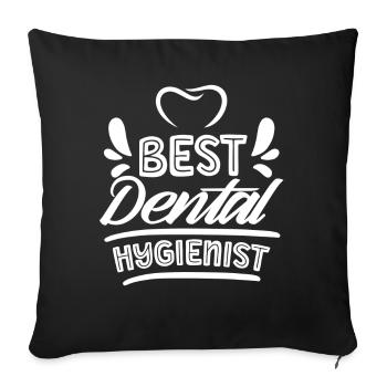 Meilleur hygiéniste dentaire Dentiste Hygiène dentaire - Housse de coussin décorative 45 x 45 cm - noir - Devant