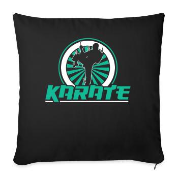Karate Kampfkunst Kämpfer Kampfsport Sprüche - Sofakissenbezug 45 x 45 cm - Schwarz - Vorne